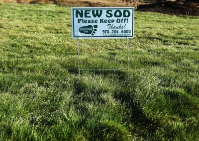 new sod sign on lawn